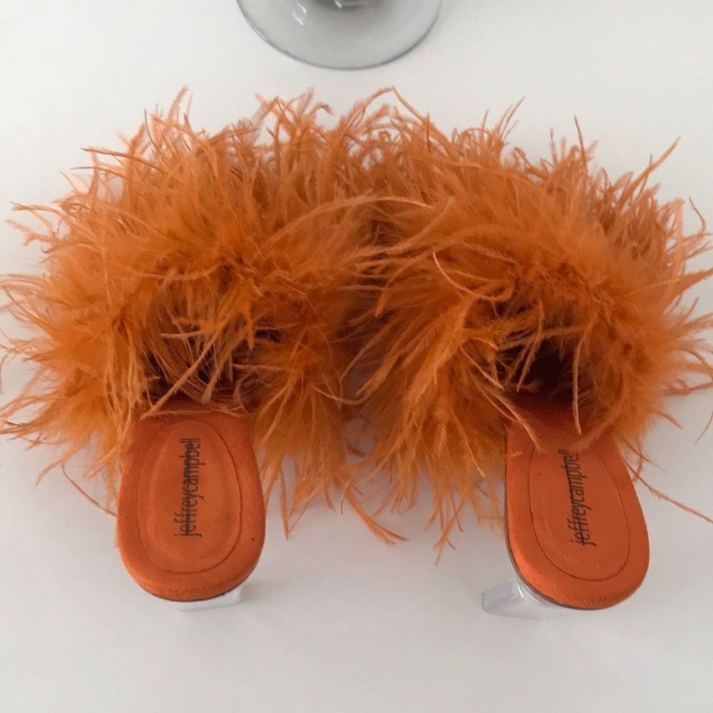 Jeffrey Campbell Daisy Feather  Boa Heels size 10 - Picture 6 of 16